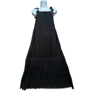 Old Navy Womens Sleeveless Maxi Dress Size S Black Lace Crochet Trim Summer Boho